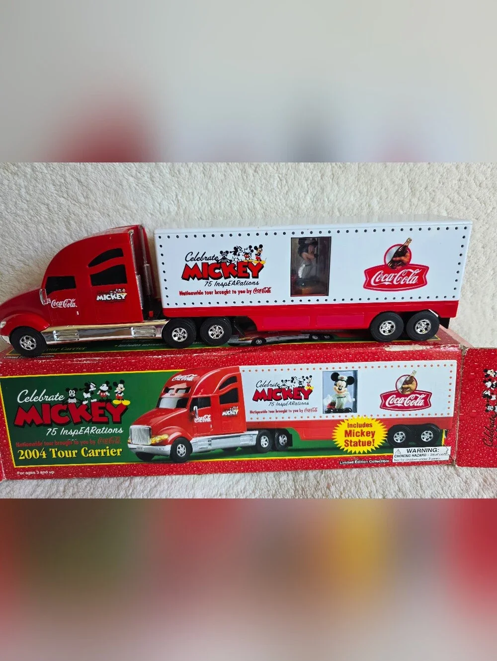 Disney Mickey Mouse Coke Coca Cola 2004 Semi Truck Figurine Light Up Statue